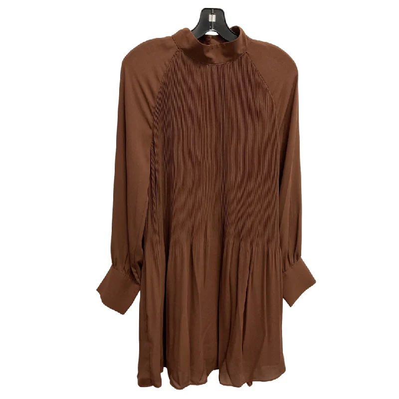 ruffle dressDress Casual Short By H&m In Brown, Size: S