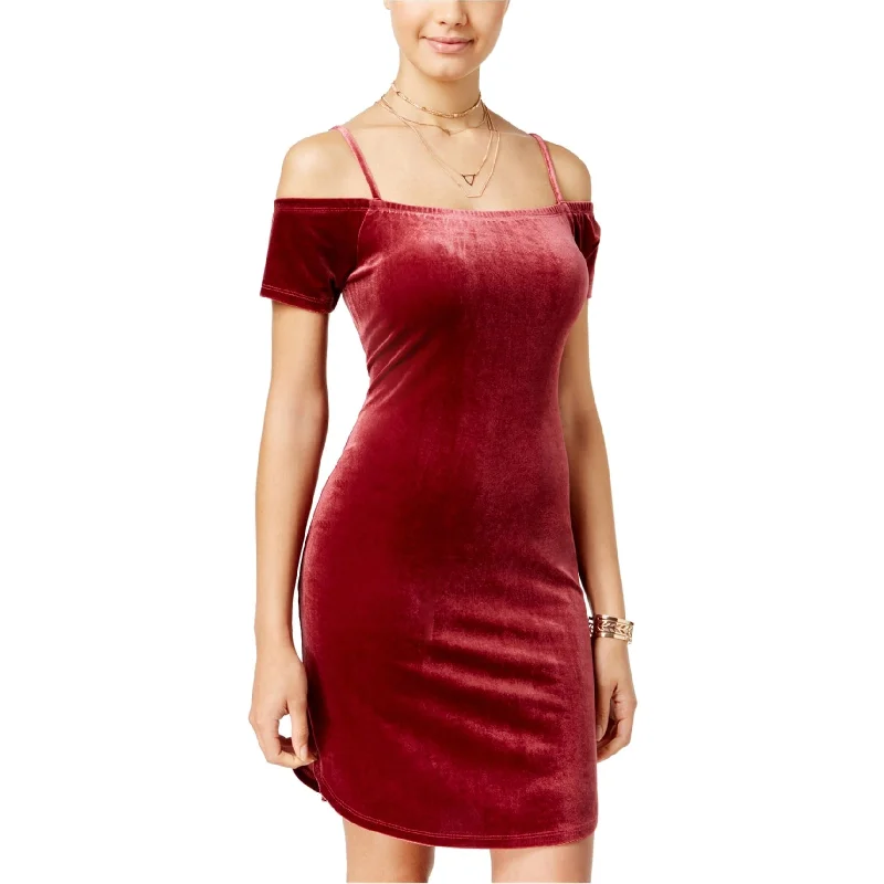 wrap-around dressPlanet Gold Womens Velvet Bodycon Dress, Red, X-Small