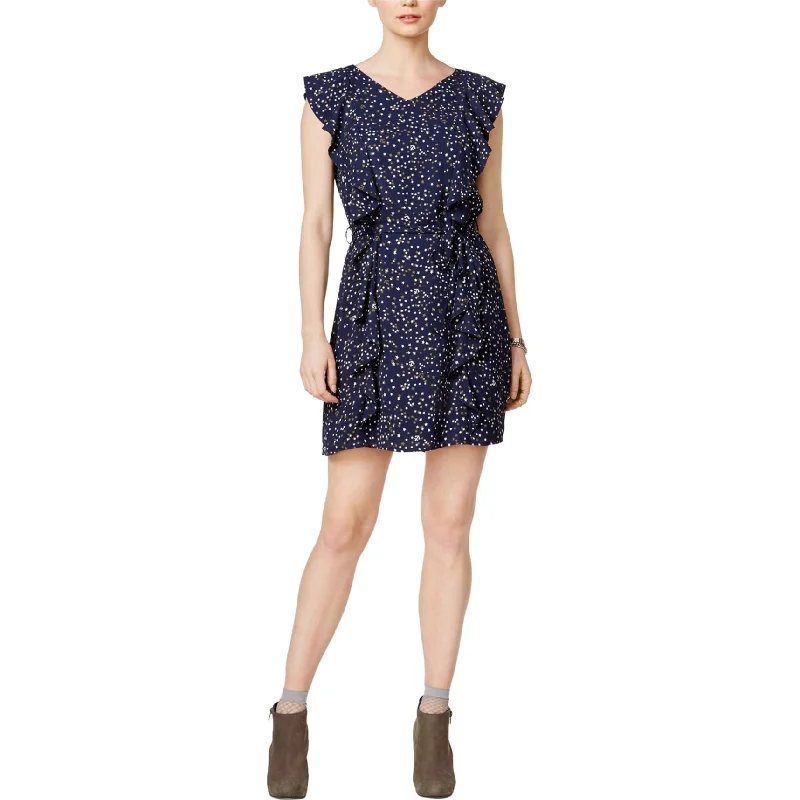 classic fit-and-flare dressMaison Jules Womens Star-Print Ruffled A-Line Dress