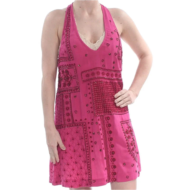 fitted cocktail dressFree People Womens Nights Swings Shift Dress, Pink, Medium