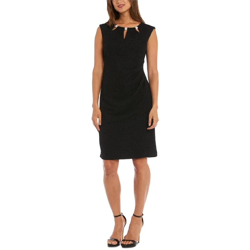 comfy dressR & M Richards Womens Textured Sheath Dress, Black, 6