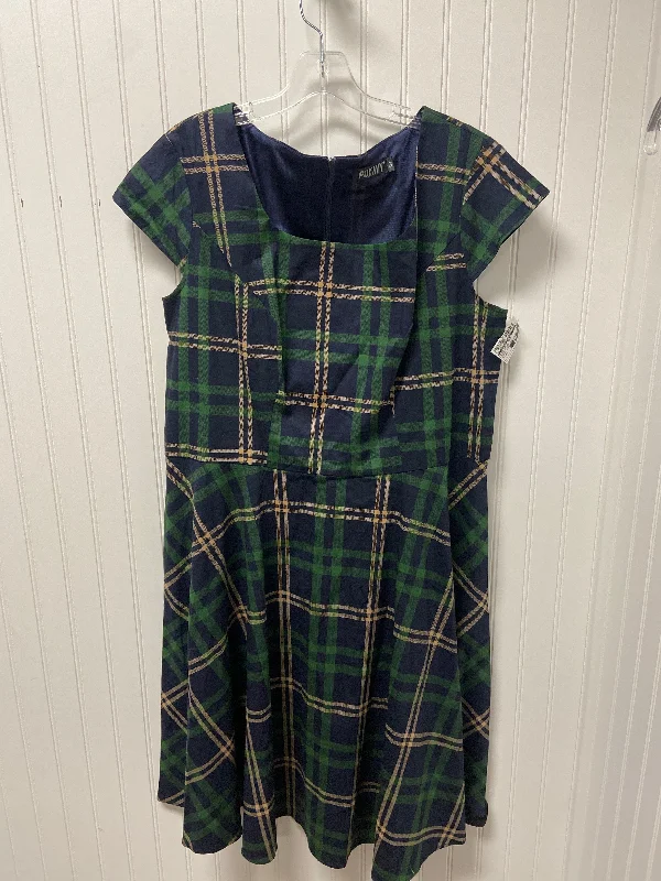 stylish party dressDress Casual Midi By Clothes Mentor In Plaid Pattern, Size: 3x