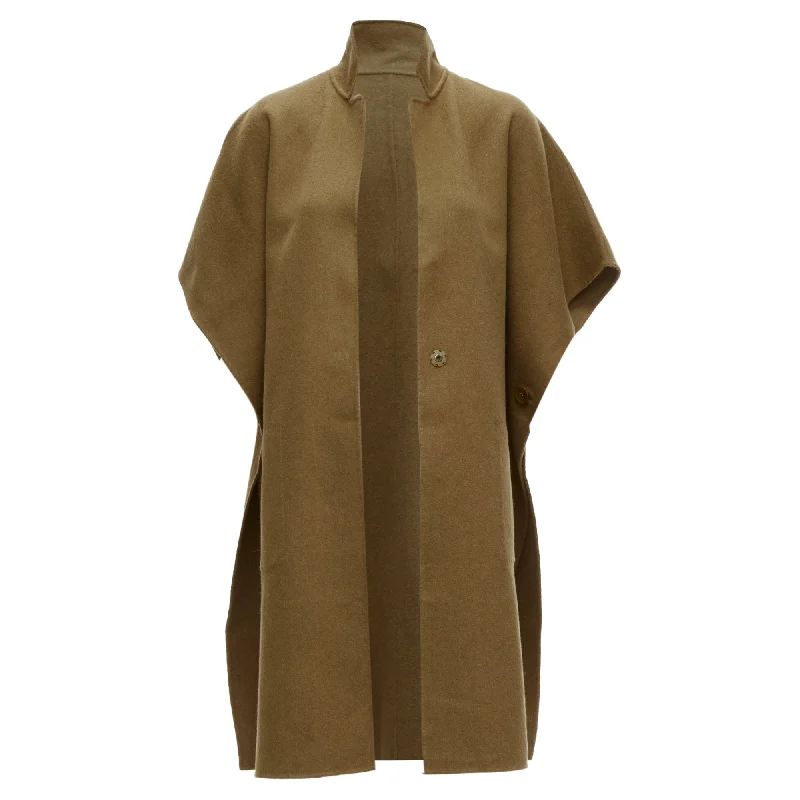 Tibi virgin wool angora cape sleeve high collar coat