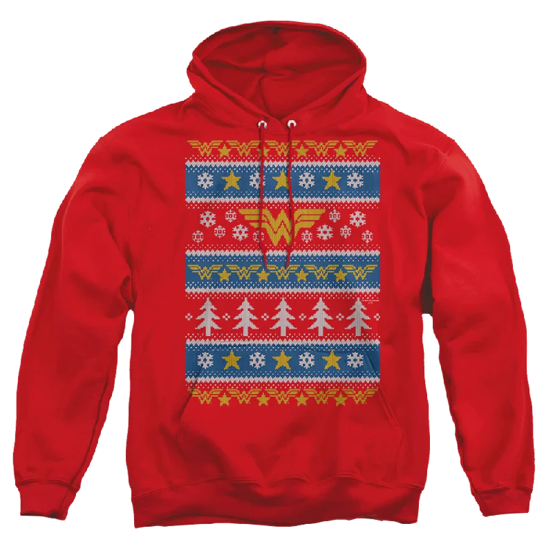 cozy hooded sweatshirtWonder Woman Wonder Woman Christmas Sweater - Pullover Hoodie