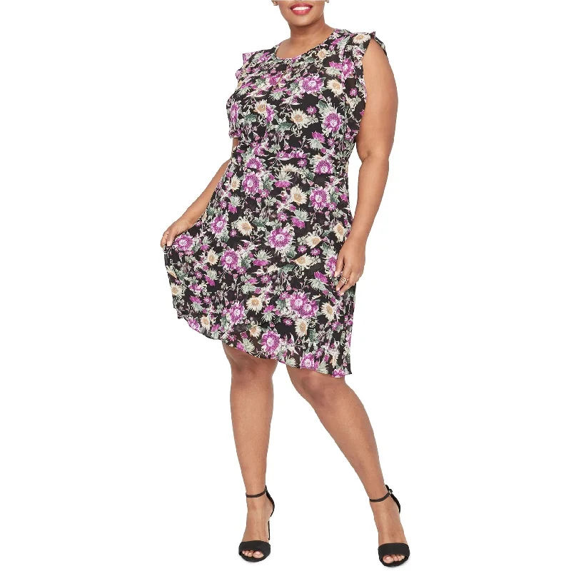 tiered dressRachel Roy Womens Floral A-line Dress, Black, 18W