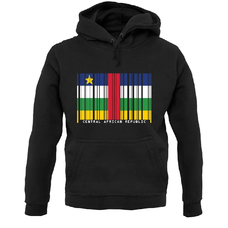 stylish pullover hoodieCentral African Republic  Barcode Style Flag Unisex Hoodie