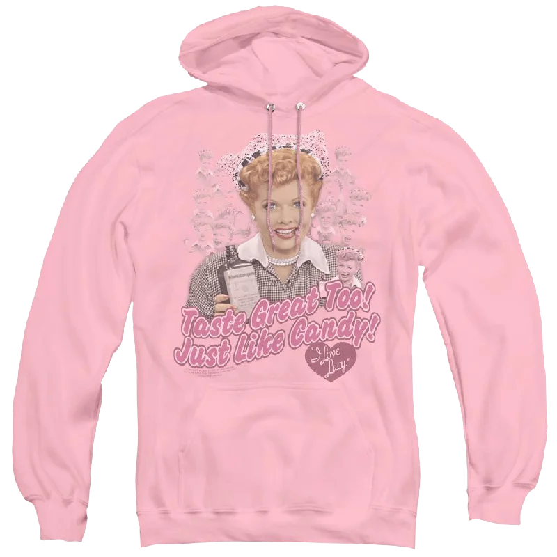 modern athletic hoodieI Love Lucy Tastes Like Candy - Pullover Hoodie