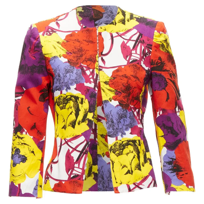 Gianni Versace Pop Art Rose print corseted cropped jacket