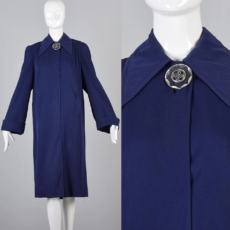 long-sleeve winter jacket1940s Navy Coat with Lucite Button