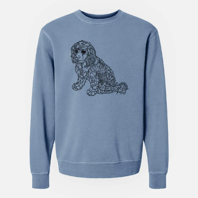 smooth fit athletic sweatshirtDoodled Coco the Cocker Spaniel - Unisex Pigment Dyed Crew Sweatshirt