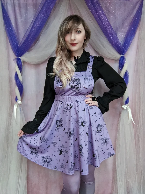 casual summer dressLovely Oracle Purple Apron Dress