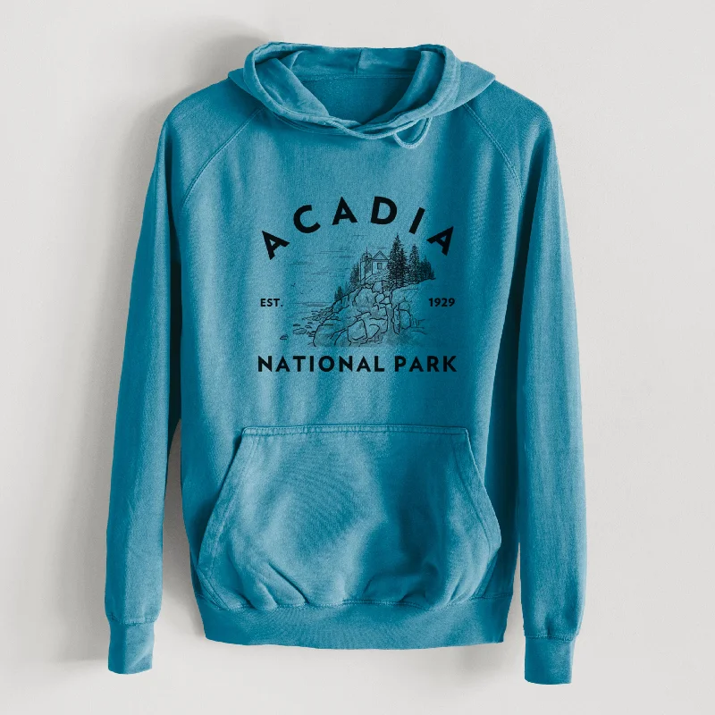 casual workout hoodieAcadia National Park  - Mid-Weight Unisex Vintage 100% Cotton Hoodie