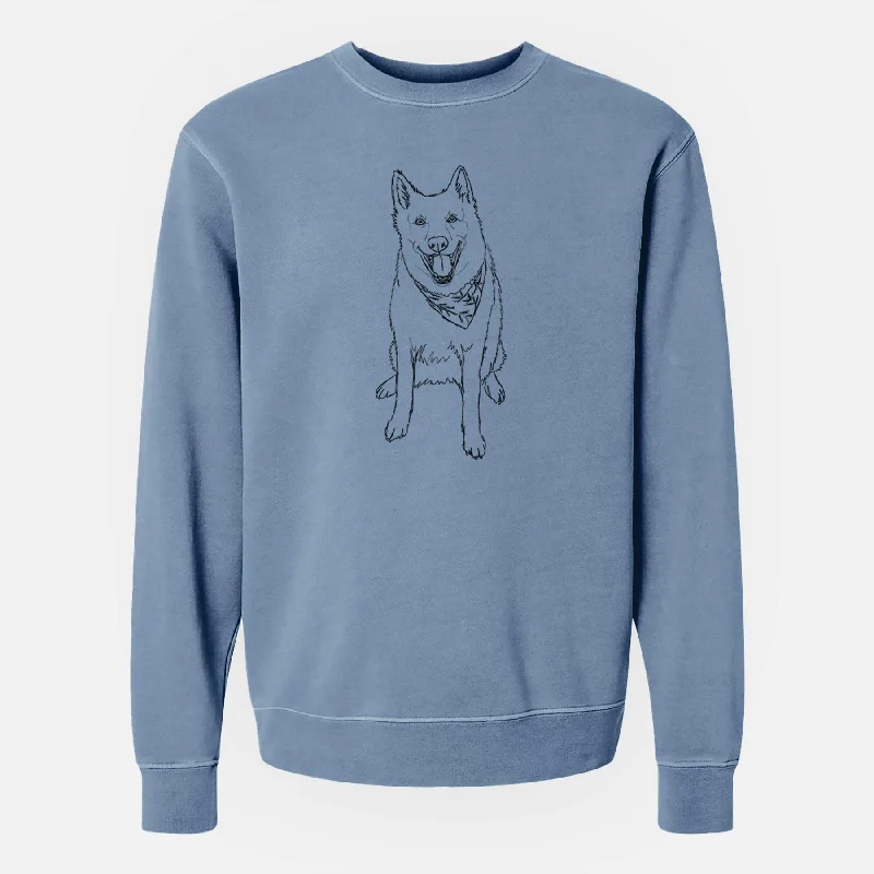 luxe gym hoodieDoodled Hannah the Siberian Husky - Unisex Pigment Dyed Crew Sweatshirt