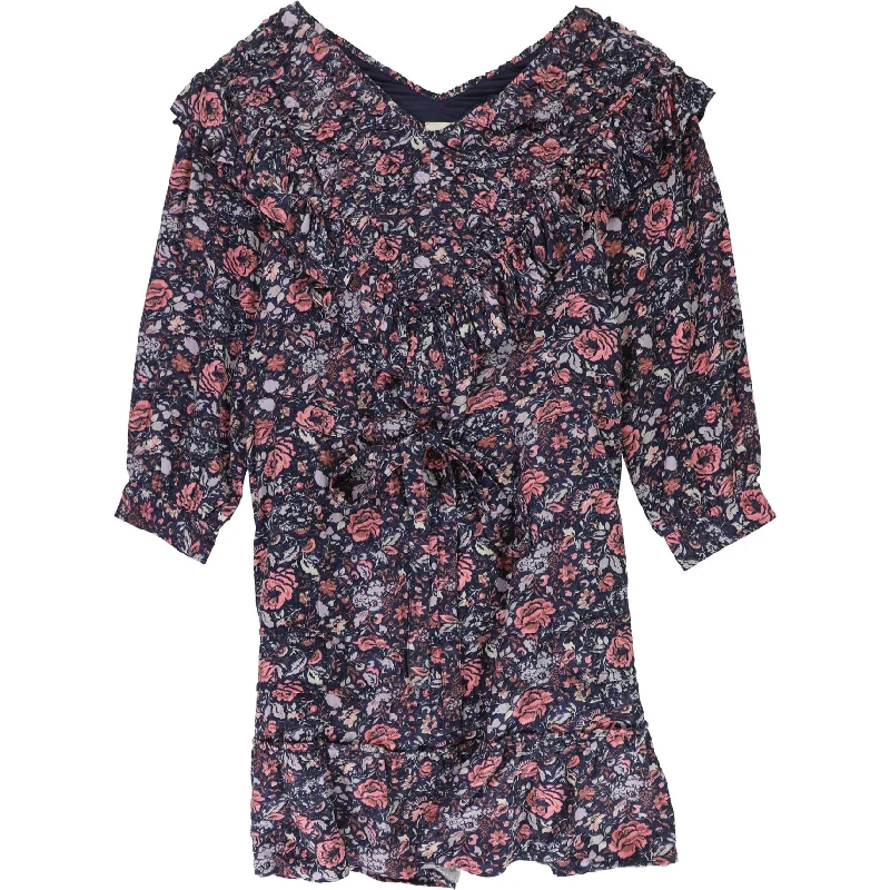 vintage-inspired dressRebecca Taylor Womens Floral Print Ruffled Dress