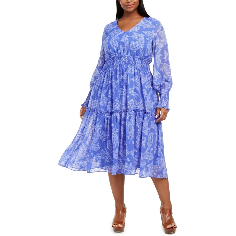 stylish dressTaylor Womens Forget Me Not Midi Dress, Blue, 14W