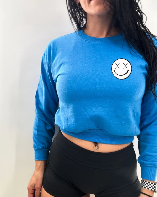 versatile coatSalty Savage Ladies “OG BASIC SMILE” Crewneck Crop Sweatshirt