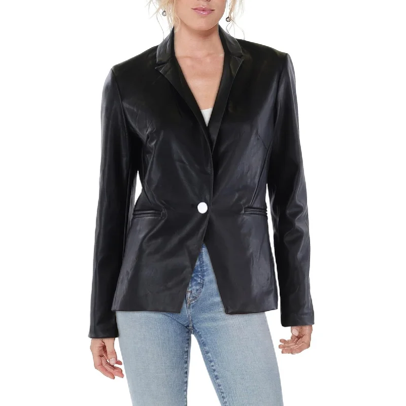 trendy casual outerwearT Tahari Womens Short Dressy Leather Jacket