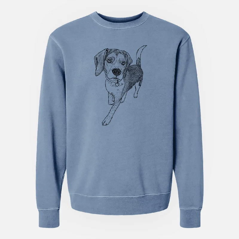 activewear hoodieDoodled Tuck Finn the Beagle - Unisex Pigment Dyed Crew Sweatshirt