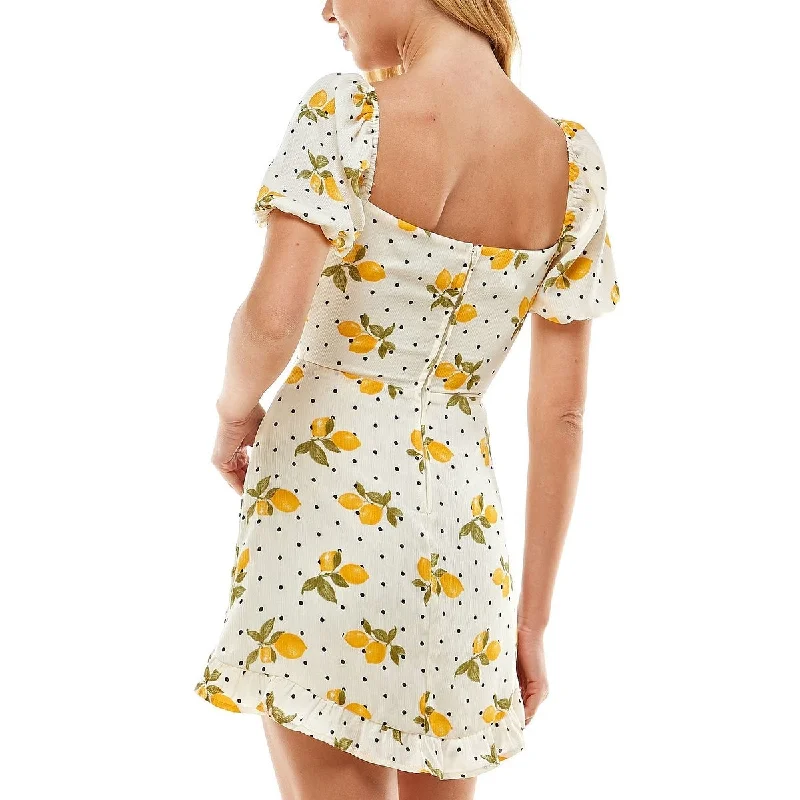 structured dressCity Studios Junior's Cutout Tie Front Dress Yellow Size 9