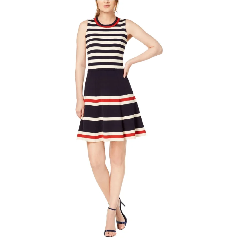 sleek midi dressAnne Klein Womens Multi Striped Fit & Flare Dress