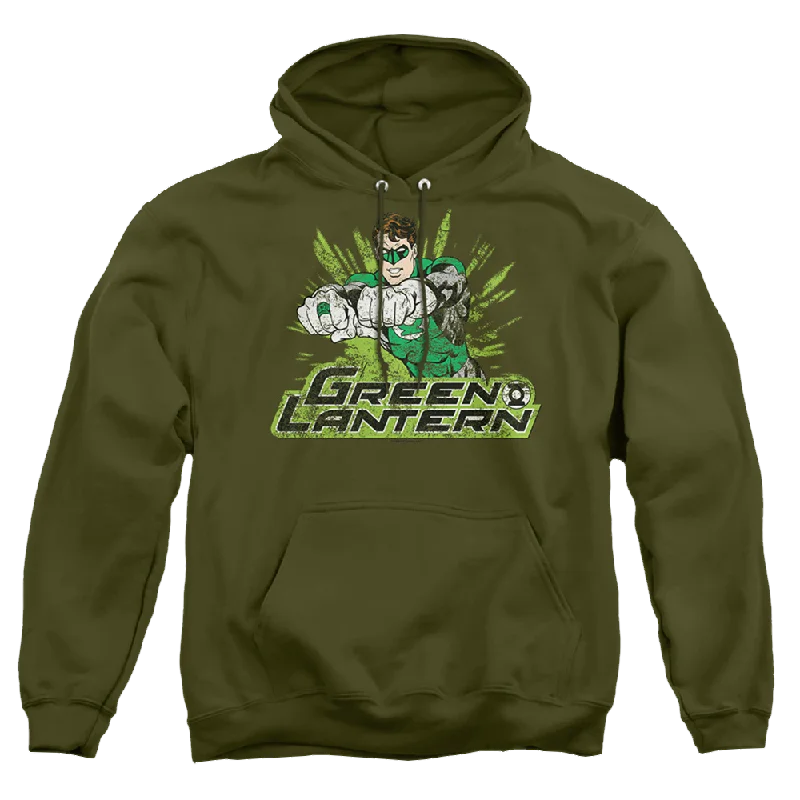 fashion-forward hoodieGreen Lantern Gl Rough Distress - Pullover Hoodie