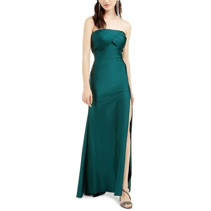 chic wrap dressJump Junior's Ruched Strapless Gown Green Size 1/2