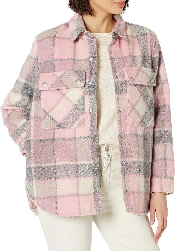 wool-blend coatMulti Color Plaid Shacket