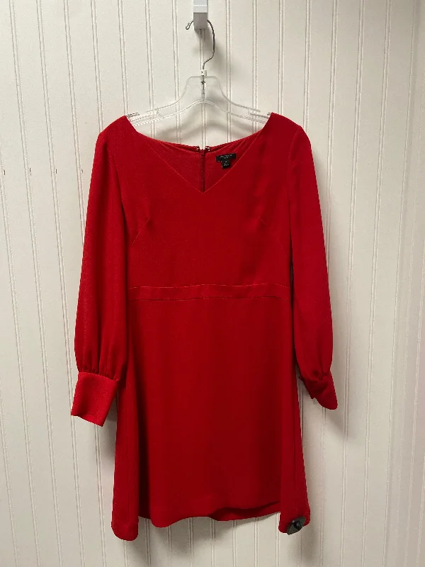 sleek midi dressDress Work By Ann Taylor In Red, Size: Petite   S