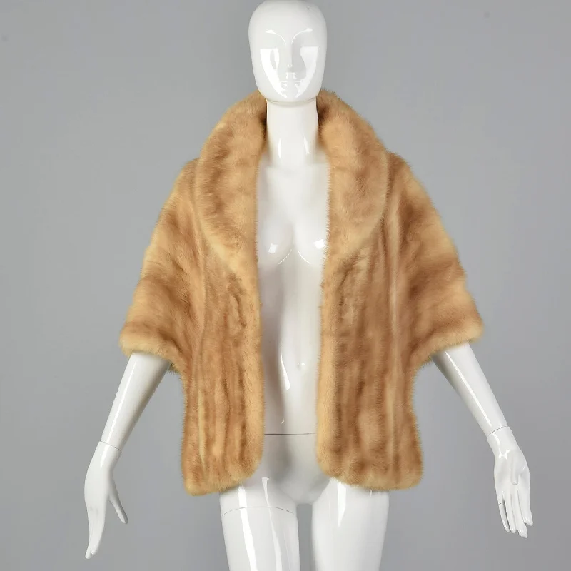 cozy coat1960s Buff Mink Stole with Pockets