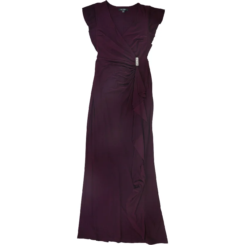 lace-up dressRalph Lauren Womens Natakara Gown Dress, Purple, 4