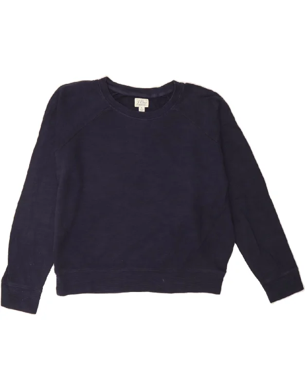 J. CREW Womens Oversized Sweatshirt Jumper UK 14 Medium Navy Blue Cotton