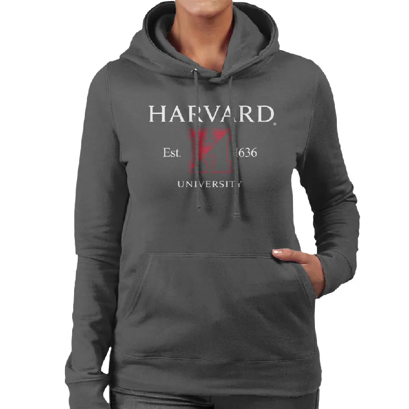 comfy hoodieHarvard University Est 1636 Two Tone Logo Women's Hooded Sweatshirt