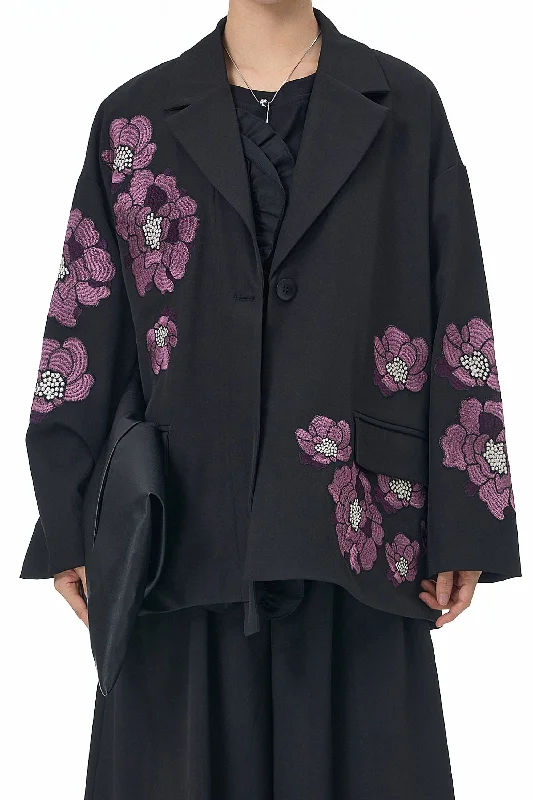 contemporary coatPetal Mystique Black Blazer