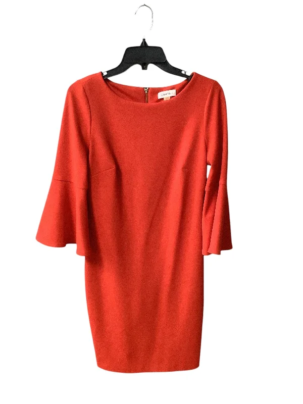 casual evening dressDress Work By Calvin Klein In Red, Size: 6