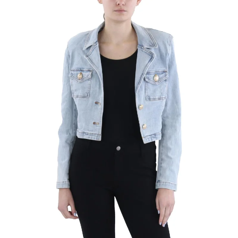 urban coatGeneration Love Womens Button Closure Long Sleeve Denim Jacket