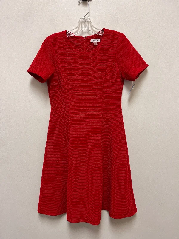 mini dressDress Casual Short By Calvin Klein In Red, Size: S