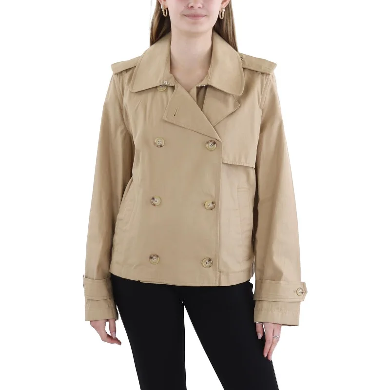 contemporary coatLauren Ralph Lauren Womens Double-Breasted Short Trench Coat