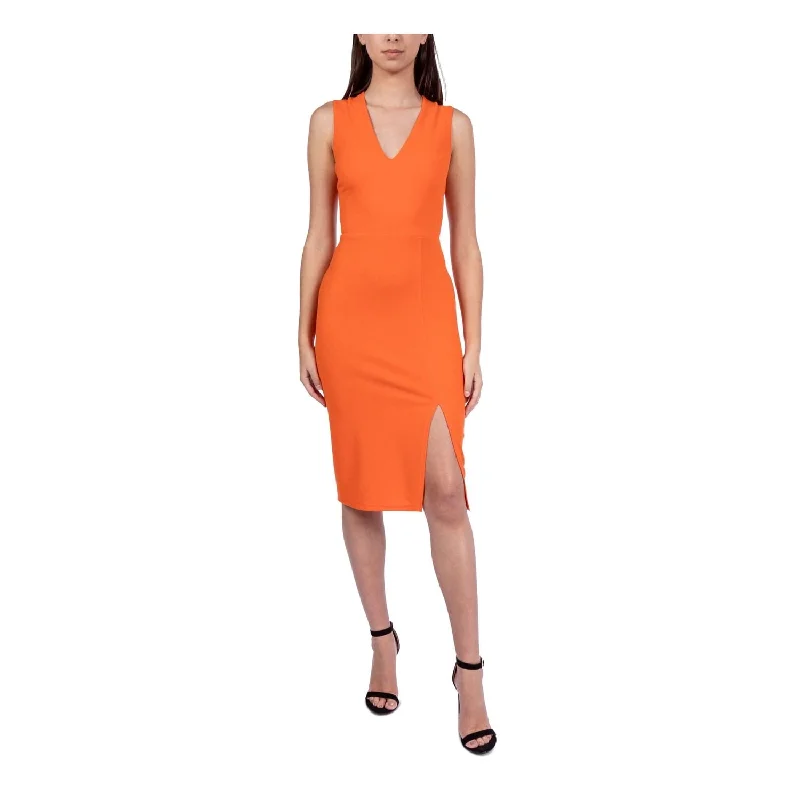 casual slip dressB Darlin Junior's Crisscross Bodycon Midi Dress Orange Size 13-14